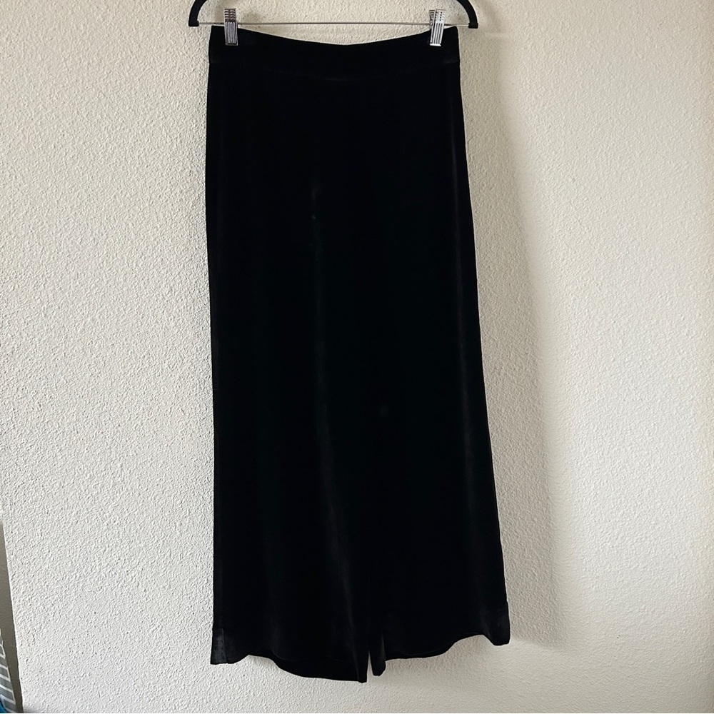 Rebecca Taylor Silk Blend Velvety Straight Wide Leg Pants Women’s 6 Black Party